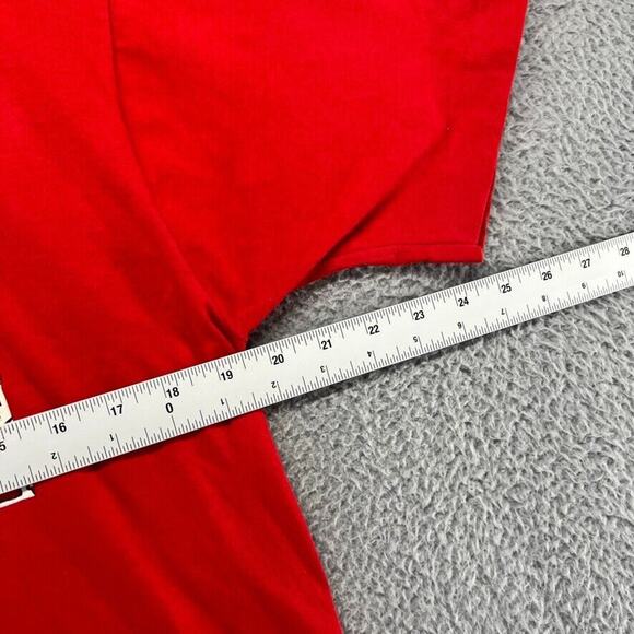 Vintage Santa Shirt Men's Large Red Graphic Single Stitch Christmas USA Made 90s - Picture 5 of 8